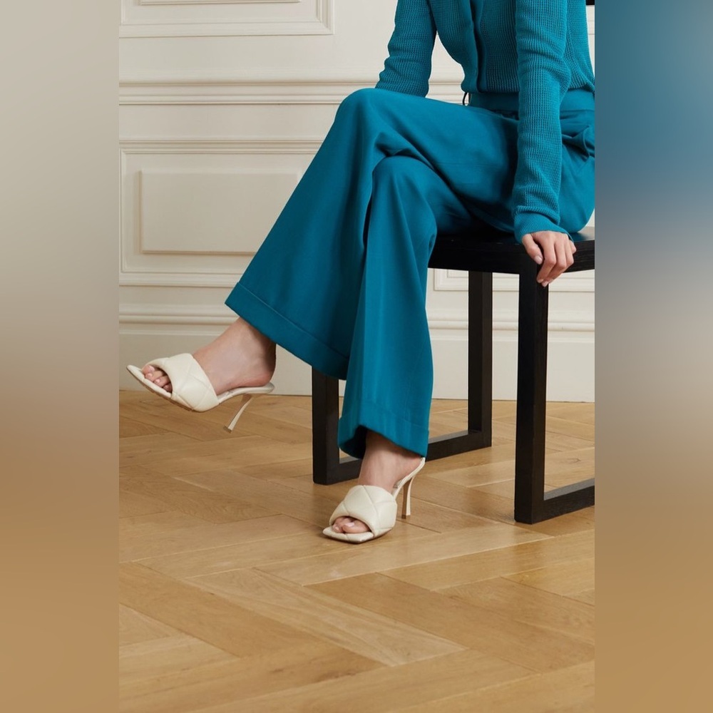 Womens Basket Weave Open Square Toe Block Heel Sandals Slides Pumps Size 5 NWT - Picture 6 of 8